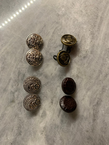 Button Ear Savers - Metal, Leather