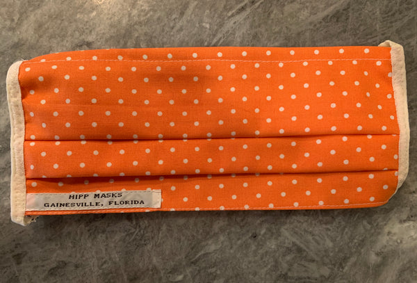 Oh Heavens, It's Clemson and Tennessee Colors:  Pale Orange with White Dots and Ivory, White or Pale Orange Foldover Ear Loops