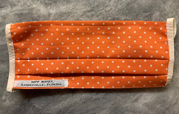 Oh Heavens, It's Clemson and Tennessee Colors:  Pale Orange with White Dots and Ivory, White or Pale Orange Foldover Ear Loops