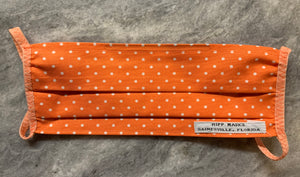 Oh Heavens, It's Clemson and Tennessee Colors:  Pale Orange with White Dots and Ivory, White or Pale Orange Foldover Ear Loops